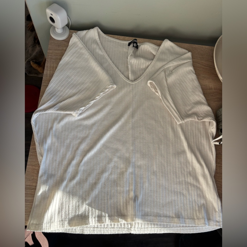 Missguided White Ribbed Top